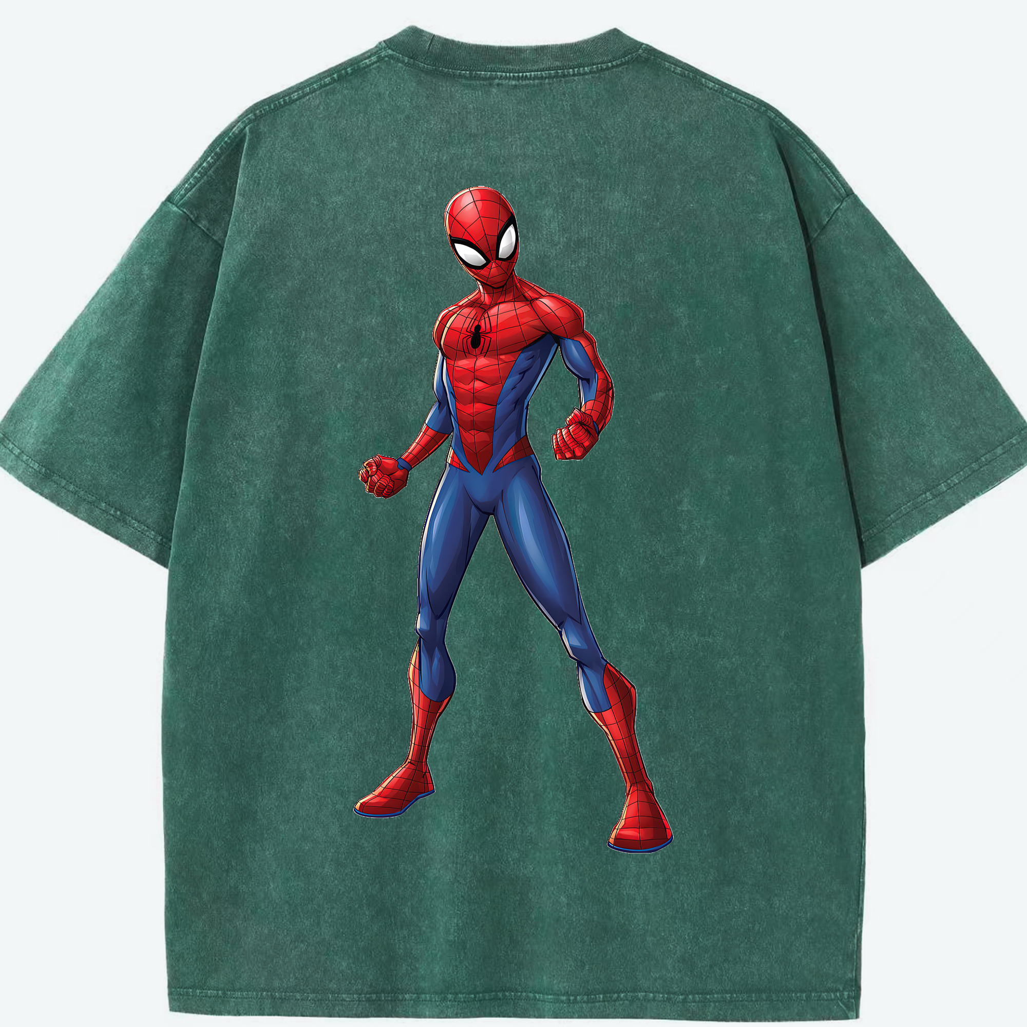 （画像用） Spider Man スパイダーマン 綿100% ヴィンテージ風 半袖Tシャツ（背面プリント）